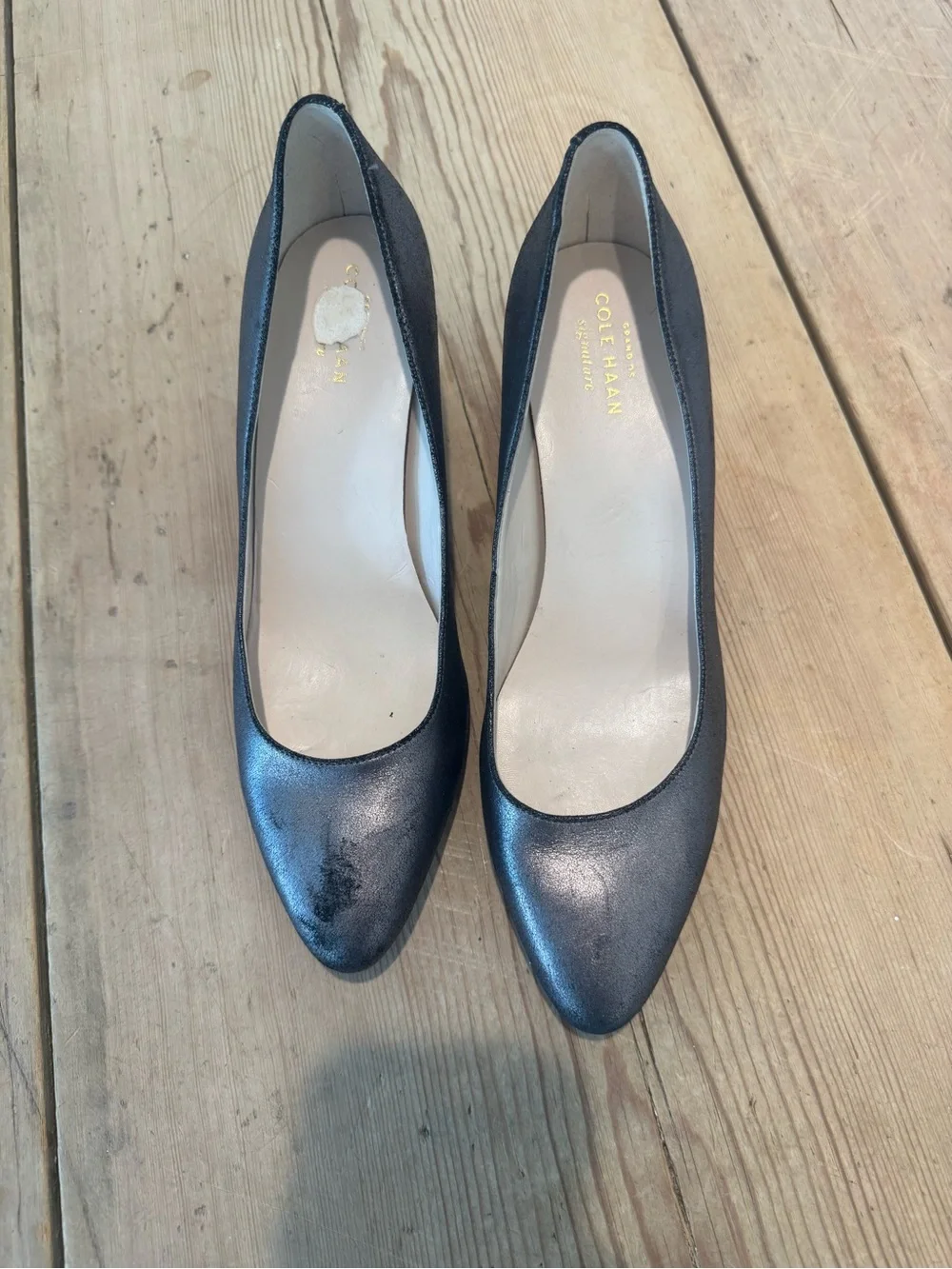 Cole Haan Catalina wedge size 8 Gunmetal pewter silver